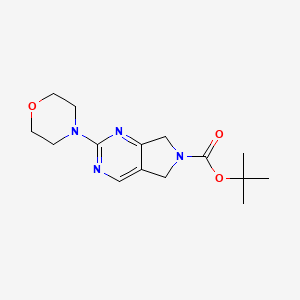 molecular formula C15H22N4O3 B2375473 tert-butyl 2-morpholino-5H-pyrrolo[3,4-d]pyrimidine-6(7H)-carboxylate CAS No. 2034527-69-8