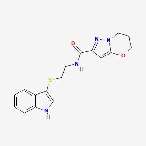N-(2-((1H-indol-3-yl)thio)ethyl)-6,7-dihydro-5H-pyrazolo[5,1-b][1,3]oxazine-2-carboxamide