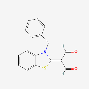 molecular formula C17H13NO2S B2375479 2-(3-benzylbenzo[d]thiazol-2(3H)-ylidene)malonaldehyde CAS No. 136427-78-6