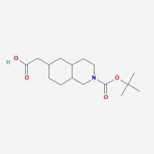 molecular formula C16H27NO4 B2375481 2-[2-[(2-Methylpropan-2-yl)oxycarbonyl]-3,4,4a,5,6,7,8,8a-octahydro-1H-isoquinolin-6-yl]acetic acid CAS No. 2248352-90-9