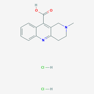 molecular formula C14H16Cl2N2O2 B2375491 2-methyl-1H,2H,3H,4H-benzo[b]1,6-naphthyridine-10-carboxylic acid dihydrochloride CAS No. 2109412-34-0