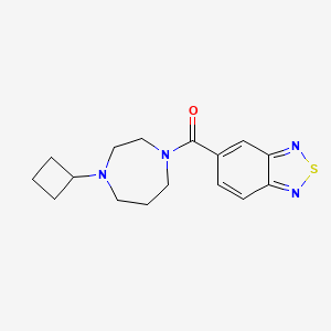 molecular formula C16H20N4OS B2375494 Benzo[c][1,2,5]thiadiazol-5-yl(4-cyclobutyl-1,4-diazepan-1-yl)methanone CAS No. 2189499-88-3