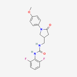 molecular formula C19H19F2N3O3 B2375497 1-(2,6-二氟苯基)-3-((1-(4-甲氧基苯基)-5-氧代吡咯烷-3-基)甲基)脲 CAS No. 946220-17-3