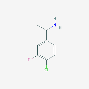 molecular formula C8H9ClFN B2375498 1-(4-Chloro-3-fluorophenyl)ethanamine CAS No. 787633-87-8
