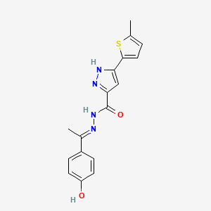 N'-[(1E)-1-(4-hydroxyphenyl)ethylidene]-3-(5-methylthiophen-2-yl)-1H-pyrazole-5-carbohydrazide