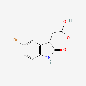 molecular formula C10H8BrNO3 B2375508 2-(5-bromo-2-oxo-2,3-dihydro-1H-indol-3-yl)acetic acid CAS No. 1368757-01-0