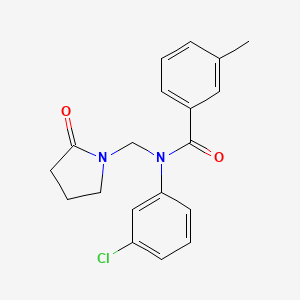 molecular formula C19H19ClN2O2 B2375509 N-(3-chlorophenyl)-3-methyl-N-((2-oxopyrrolidin-1-yl)methyl)benzamide CAS No. 852155-38-5