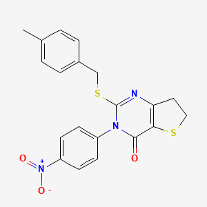 2-((4-methylbenzyl)thio)-3-(4-nitrophenyl)-6,7-dihydrothieno[3,2-d]pyrimidin-4(3H)-one