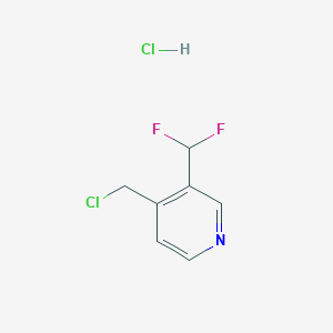 molecular formula C7H7Cl2F2N B2375512 4-(氯甲基)-3-(二氟甲基)吡啶；盐酸盐 CAS No. 2309473-82-1