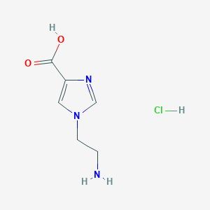 molecular formula C6H10ClN3O2 B2375522 1-(2-aminoethyl)-1H-imidazole-4-carboxylic acid hydrochloride CAS No. 1955530-56-9