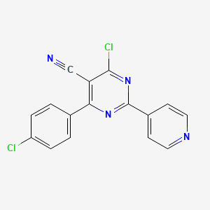 4-Chloro-6-(4-chlorophenyl)-2-(4-pyridinyl)-5-pyrimidinecarbonitrile