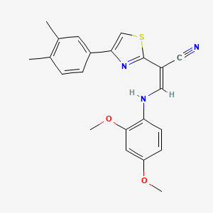 (Z)-3-((2,4-dimethoxyphenyl)amino)-2-(4-(3,4-dimethylphenyl)thiazol-2-yl)acrylonitrile