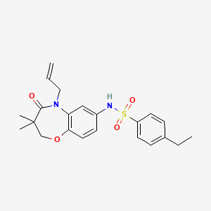 molecular formula C22H26N2O4S B2375535 N-(5-allyl-3,3-dimethyl-4-oxo-2,3,4,5-tetrahydrobenzo[b][1,4]oxazepin-7-yl)-4-ethylbenzenesulfonamide CAS No. 921909-74-2