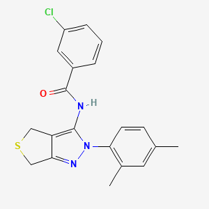 molecular formula C20H18ClN3OS B2375541 3-chloro-N-(2-(2,4-dimethylphenyl)-4,6-dihydro-2H-thieno[3,4-c]pyrazol-3-yl)benzamide CAS No. 396720-02-8