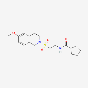 N-(2-((6-methoxy-3,4-dihydroisoquinolin-2(1H)-yl)sulfonyl)ethyl)cyclopentanecarboxamide