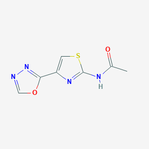 molecular formula C7H6N4O2S B2375554 N-(4-(1,3,4-oxadiazol-2-yl)thiazol-2-yl)acetamide CAS No. 2034577-13-2
