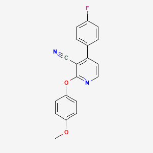molecular formula C19H13FN2O2 B2375557 4-(4-Fluorophenyl)-2-(4-methoxyphenoxy)nicotinonitrile CAS No. 478245-88-4