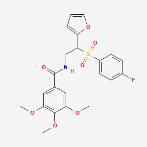 N-(2-((4-fluoro-3-methylphenyl)sulfonyl)-2-(furan-2-yl)ethyl)-3,4,5-trimethoxybenzamide