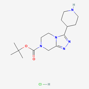 tert-butyl 3-(piperidin-4-yl)-5H,6H,7H,8H-[1,2,4]triazolo[4,3-a]pyrazine-7-carboxylate hydrochloride
