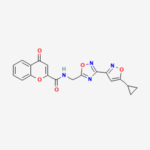 N-((3-(5-cyclopropylisoxazol-3-yl)-1,2,4-oxadiazol-5-yl)methyl)-4-oxo-4H-chromene-2-carboxamide