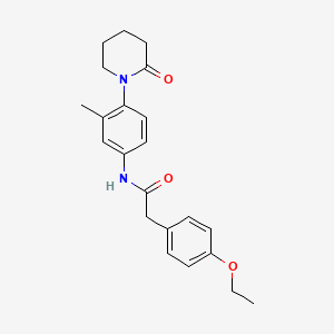 molecular formula C22H26N2O3 B2375575 2-(4-ethoxyphenyl)-N-(3-methyl-4-(2-oxopiperidin-1-yl)phenyl)acetamide CAS No. 941918-64-5