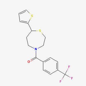 (7-(Thiophen-2-yl)-1,4-thiazepan-4-yl)(4-(trifluoromethyl)phenyl)methanone