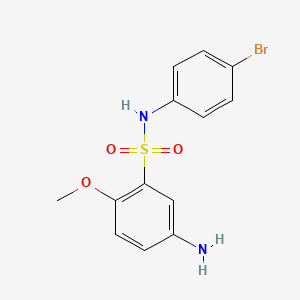 molecular formula C13H13BrN2O3S B2375591 5-amino-N-(4-bromophenyl)-2-methoxybenzene-1-sulfonamide CAS No. 379729-38-1