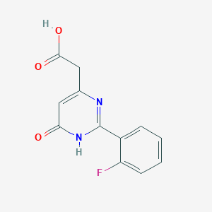 molecular formula C12H9FN2O3 B2375598 2-[2-(2-Fluorophenyl)-6-oxo-1,6-dihydropyrimidin-4-yl]acetic acid CAS No. 1284108-49-1