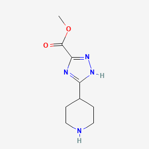 molecular formula C9H14N4O2 B2375631 Methyl 5-piperidin-4-yl-1H-1,2,4-triazole-3-carboxylate CAS No. 1781214-08-1