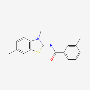 molecular formula C17H16N2OS B2375640 (E)-N-(3,6-dimethylbenzo[d]thiazol-2(3H)-ylidene)-3-methylbenzamide CAS No. 391229-85-9