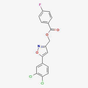 [5-(3,4-Dichlorophenyl)-3-isoxazolyl]methyl 4-fluorobenzenecarboxylate