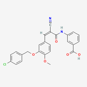 3-[[(Z)-3-[3-[(4-Chlorophenyl)methoxy]-4-methoxyphenyl]-2-cyanoprop-2-enoyl]amino]benzoic acid