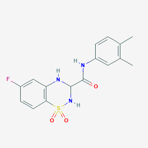 N-(3,4-dimethylphenyl)-6-fluoro-3,4-dihydro-2H-1,2,4-benzothiadiazine-3-carboxamide 1,1-dioxide