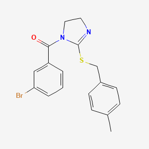 (3-Bromophenyl)-[2-[(4-methylphenyl)methylsulfanyl]-4,5-dihydroimidazol-1-yl]methanone