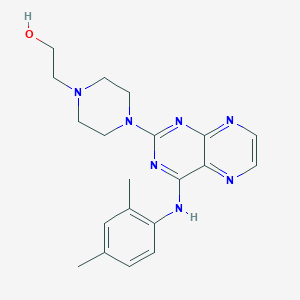 molecular formula C20H25N7O B2375663 2-(4-(4-((2,4-二甲苯基)氨基)蝶啶-2-基)哌嗪-1-基)乙醇 CAS No. 946349-25-3