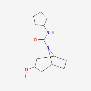 molecular formula C14H24N2O2 B2375675 (1R,5S)-N-环戊基-3-甲氧基-8-氮杂双环[3.2.1]辛烷-8-甲酰胺 CAS No. 2319807-71-9