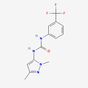 molecular formula C13H13F3N4O B2375677 N-(1,3-dimethyl-1H-pyrazol-5-yl)-N'-[3-(trifluoromethyl)phenyl]urea CAS No. 956742-44-2