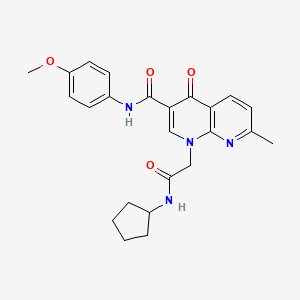 molecular formula C24H26N4O4 B2375694 1-(2-(cyclopentylamino)-2-oxoethyl)-N-(4-methoxyphenyl)-7-methyl-4-oxo-1,4-dihydro-1,8-naphthyridine-3-carboxamide CAS No. 1251632-59-3