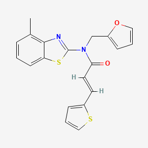 molecular formula C20H16N2O2S2 B2375709 (E)-N-(furan-2-ylmethyl)-N-(4-methylbenzo[d]thiazol-2-yl)-3-(thiophen-2-yl)acrylamide CAS No. 1007226-07-4