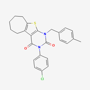 3-(4-chlorophenyl)-1-(4-methylbenzyl)-6,7,8,9-tetrahydro-1H-cyclohepta[4,5]thieno[2,3-d]pyrimidine-2,4(3H,5H)-dione
