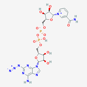 molecular formula C21H26N10O14P2 B237572 [[(2R,3S,4R,5R)-5-(6-amino-2-azidopurin-9-yl)-3,4-dihydroxyoxolan-2-yl]methoxy-hydroxyphosphoryl] [(2R,3S,4R,5R)-5-(3-carbamoylpyridin-1-ium-1-yl)-3,4-dihydroxyoxolan-2-yl]methyl phosphate CAS No. 126609-61-8