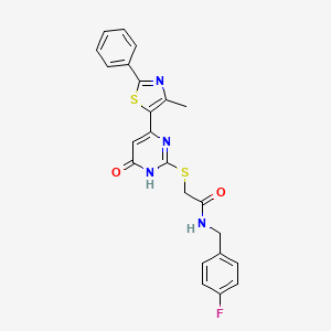 molecular formula C23H19FN4O2S2 B2375732 N-(4-methylbenzyl)-5-[3-(4-methylphenyl)-1,2,4-oxadiazol-5-yl]pyridin-2-amine CAS No. 1115896-48-4