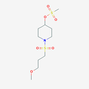 molecular formula C10H21NO6S2 B2375750 1-(3-Methoxypropanesulfonyl)piperidin-4-yl methanesulfonate CAS No. 1803591-90-3