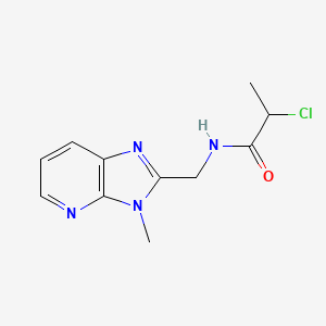 molecular formula C11H13ClN4O B2375755 2-Chloro-N-[(3-methylimidazo[4,5-b]pyridin-2-yl)methyl]propanamide CAS No. 2411239-85-3