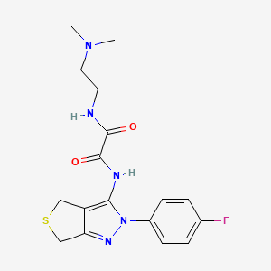 molecular formula C17H20FN5O2S B2375756 N1-(2-(二甲基氨基)乙基)-N2-(2-(4-氟苯基)-4,6-二氢-2H-噻吩[3,4-c]吡唑-3-基)草酰胺 CAS No. 899969-78-9