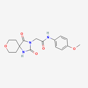 molecular formula C16H19N3O5 B2375757 2-(2,4-dioxo-8-oxa-1,3-diazaspiro[4.5]dec-3-yl)-N-(4-methoxyphenyl)acetamide CAS No. 1775492-68-6