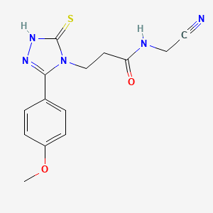 molecular formula C14H15N5O2S B2375765 N-(cyanomethyl)-3-[3-(4-methoxyphenyl)-5-sulfanyl-4H-1,2,4-triazol-4-yl]propanamide CAS No. 1808492-03-6
