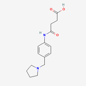 molecular formula C15H20N2O3 B2375775 N-(4-Pyrrolidin-1-ylmethyl-phenyl)-succinamic acid CAS No. 510764-95-1