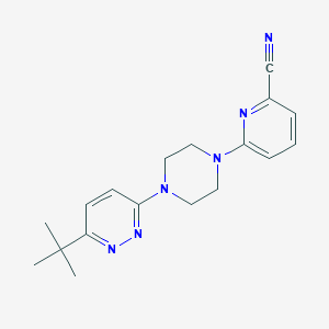 molecular formula C18H22N6 B2375785 6-[4-(6-Tert-butylpyridazin-3-yl)piperazin-1-yl]pyridine-2-carbonitrile CAS No. 2380071-02-1