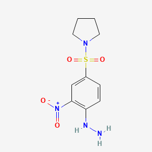 molecular formula C10H14N4O4S B2375786 1-(4-Hydrazinyl-3-nitrobenzenesulfonyl)pyrrolidine CAS No. 328028-18-8